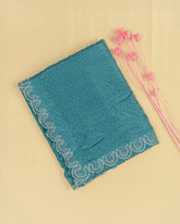 SC3452 - FENDY SATIN WITH SILVER STONE AND JARJOSHI WORK ALONG BORDER